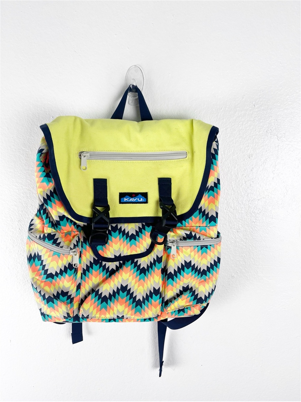 KAVU Libby Cactus Bloom Adjustable Back Strap Zipper Pockets Multicolor Backpack